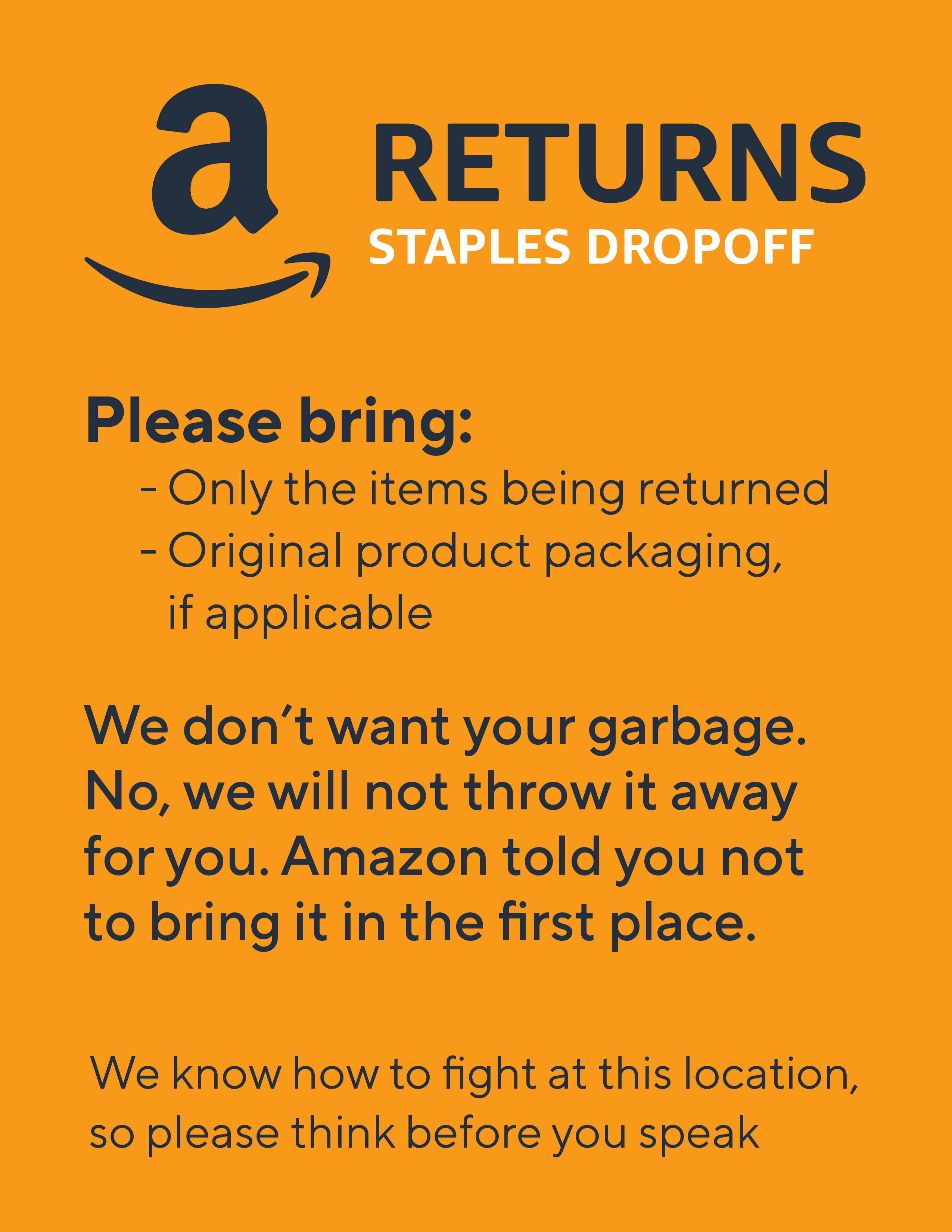 Amazon return packaging alternate